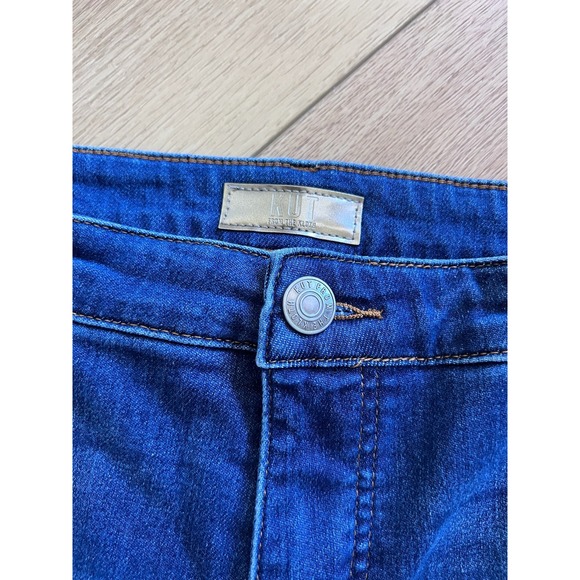 Kut from the Kloth Kelsey Fab Ab High Rise Ankle Flare Jeans Dark Wash S 14 X123 - Picture 3 of 7